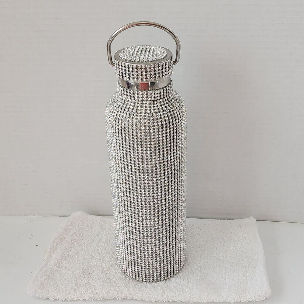 Rhinestone Thermos Water Bottle Stainless Steel Large Bling 25oz Without Chain